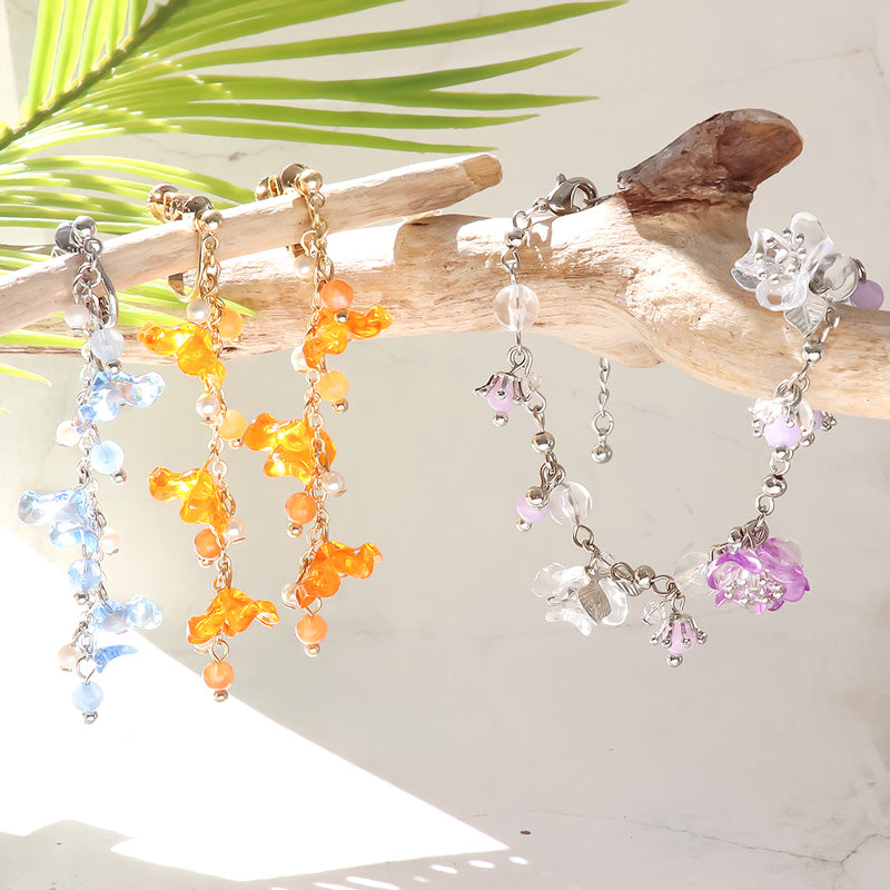 レシピNo.KR1197 ドイツ製アクリルのフラワーアクセサリー2種