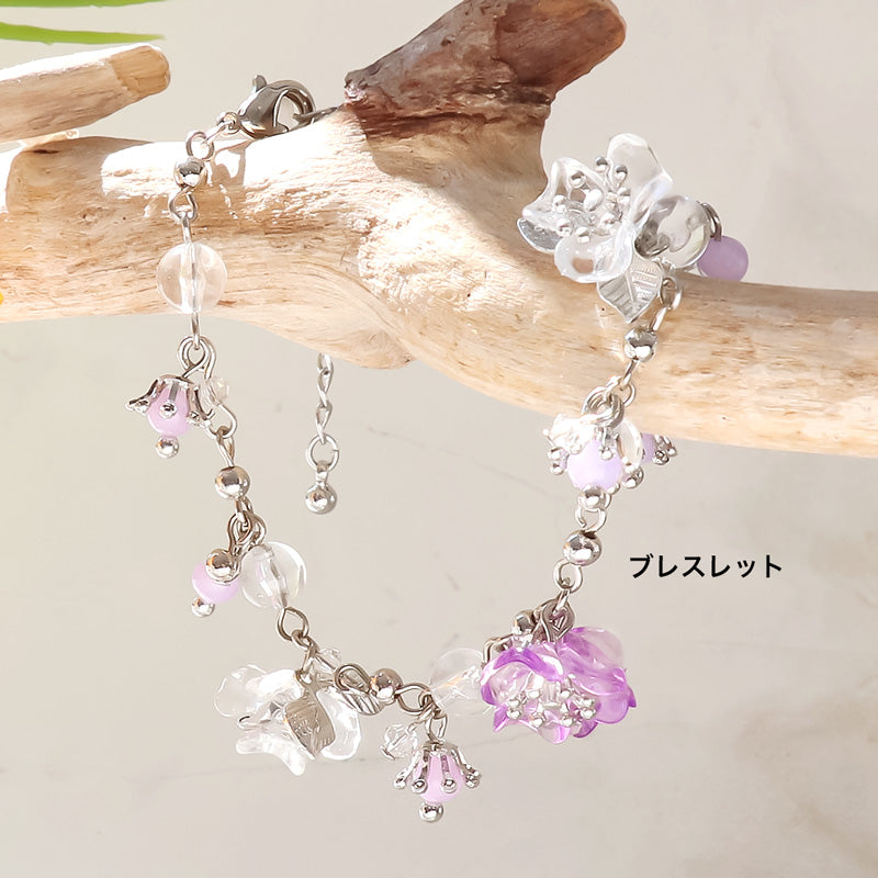 レシピNo.KR1197 ドイツ製アクリルのフラワーアクセサリー2種