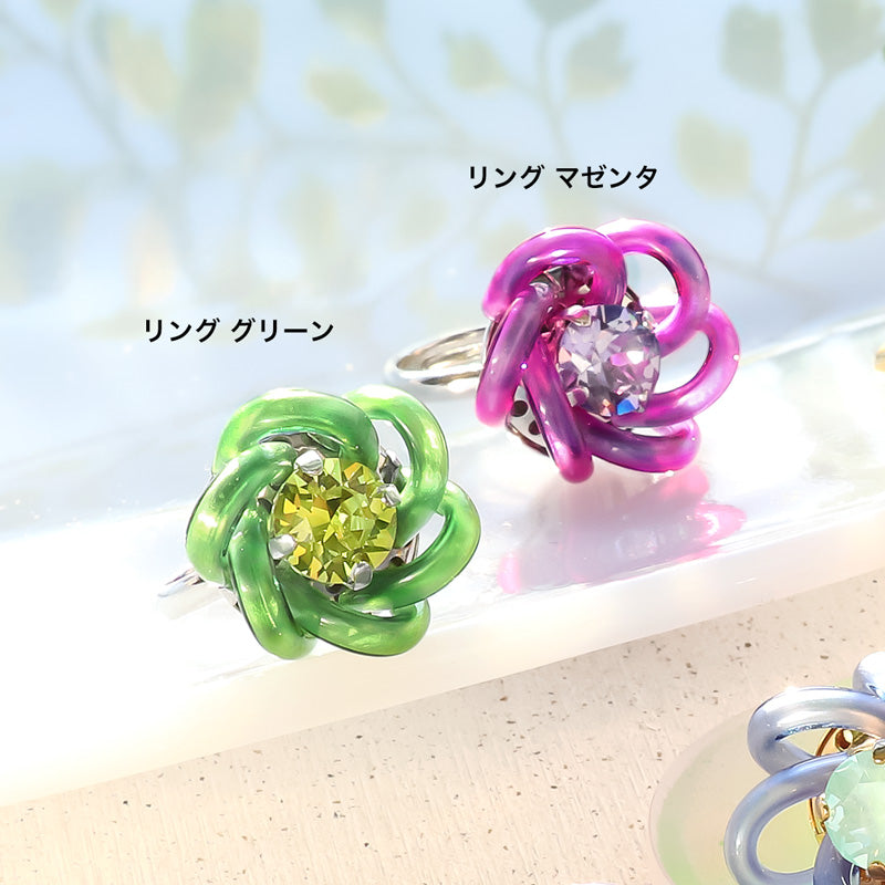 レシピNo.KR1199 PVCコードチューブのフラワーアクセサリー3種