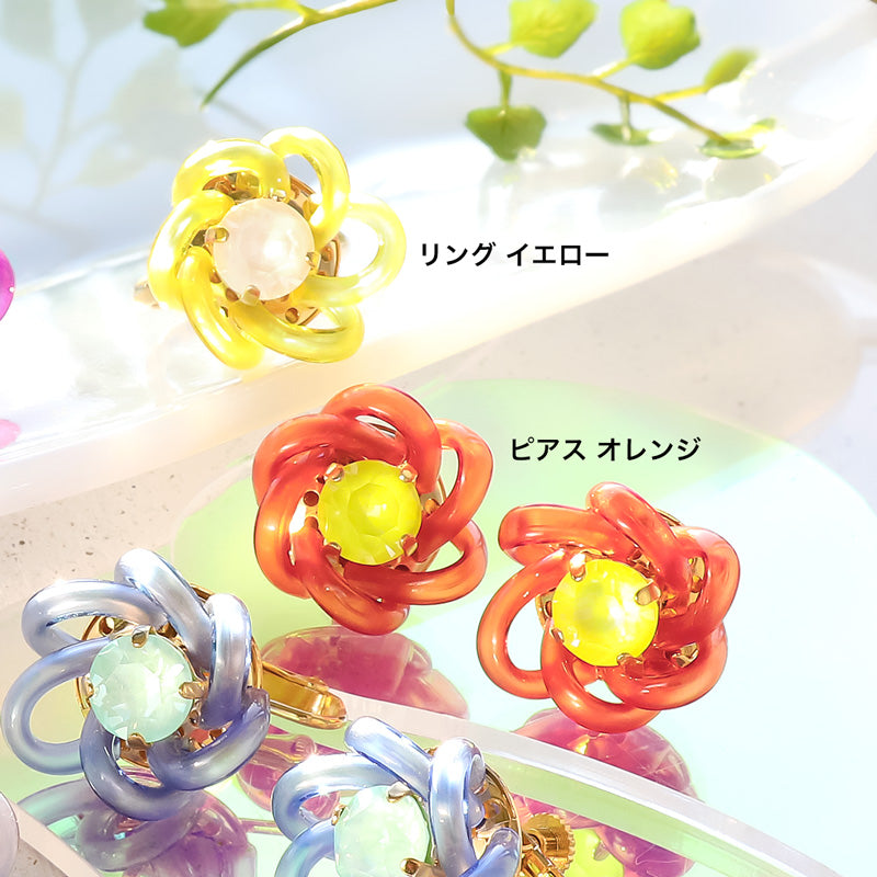 レシピNo.KR1199 PVCコードチューブのフラワーアクセサリー3種