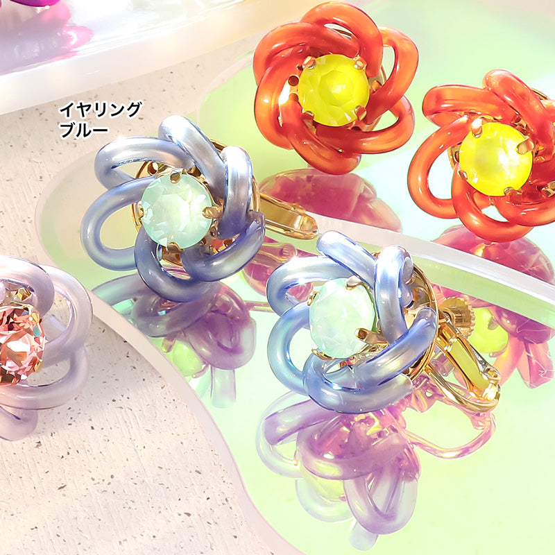 レシピNo.KR1199 PVCコードチューブのフラワーアクセサリー3種