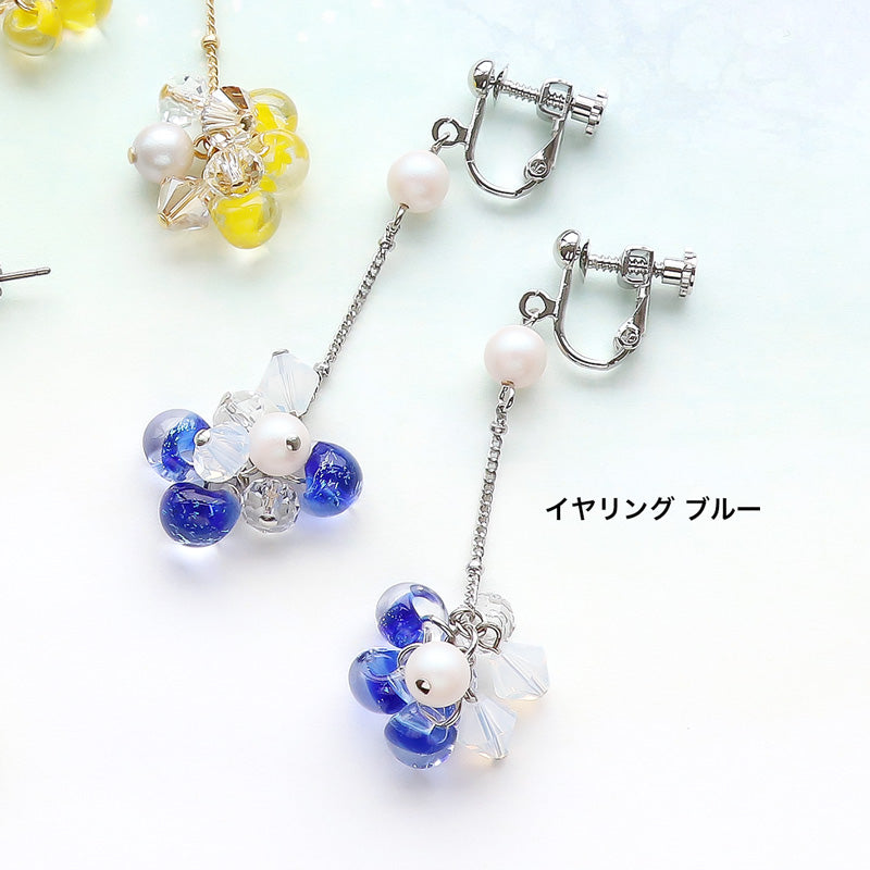 レシピNo.KR1202 貴和クリスタルとティアドロップビーズのイヤーアクセサリー2種