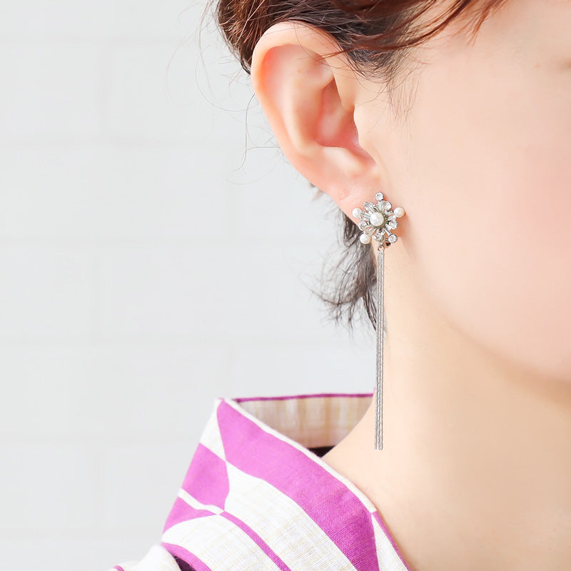 レシピNo.KR1203 花火モチーフのイヤーアクセサリー4種