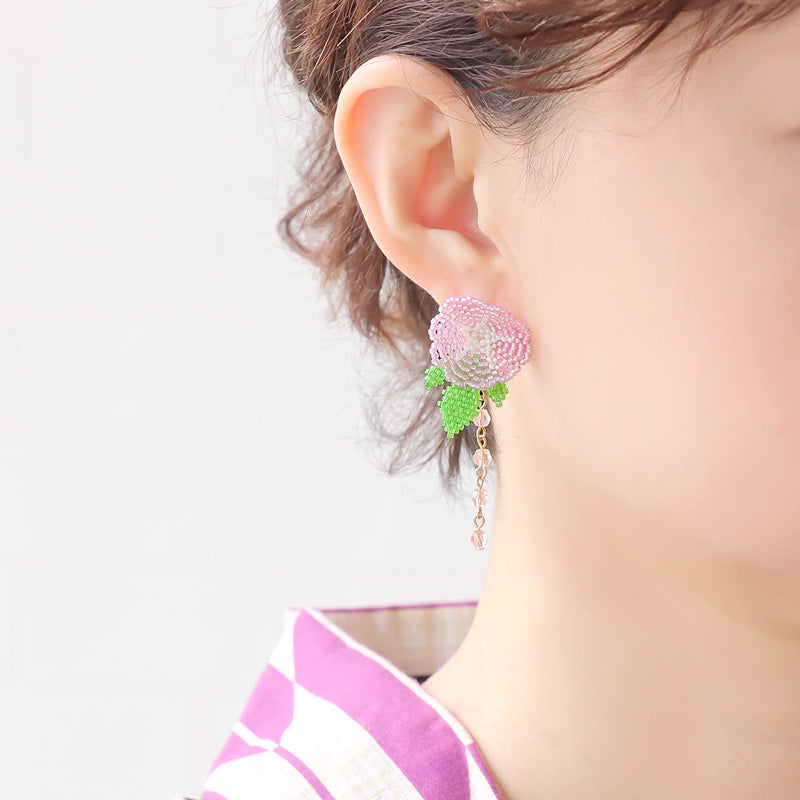 Recipe No. KR1204 Morning glory bead stitch earrings