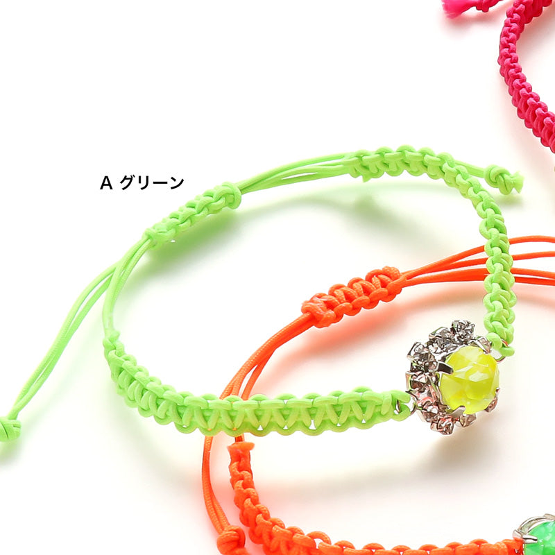 レシピNo.KR1221 貴和クリスタル エレクトリックカラーのコードブレスレット2種