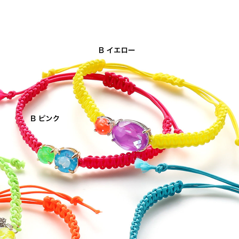 レシピNo.KR1221 貴和クリスタル エレクトリックカラーのコードブレスレット2種