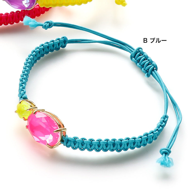 レシピNo.KR1221 貴和クリスタル エレクトリックカラーのコードブレスレット2種
