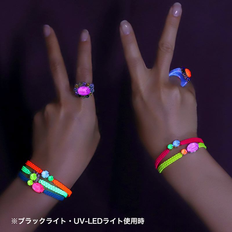 レシピNo.KR1221 貴和クリスタル エレクトリックカラーのコードブレスレット2種