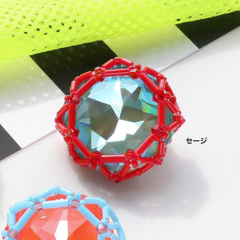 レシピNo.KR1222 貴和クリスタルのオクタゴンブローチ(KR1179)