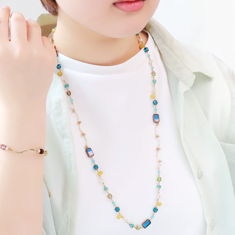 Recipe No. KR1225 - 2 types of accessories, Czech beads and wave metal