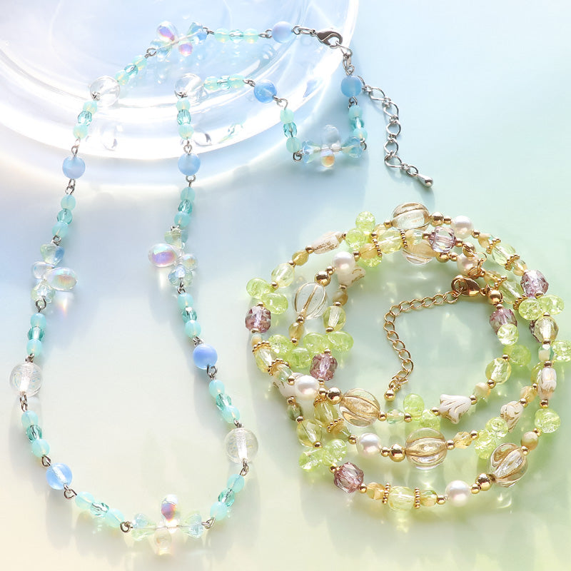 レシピNo.KR1226 チェコビーズの2wayアクセサリー2種