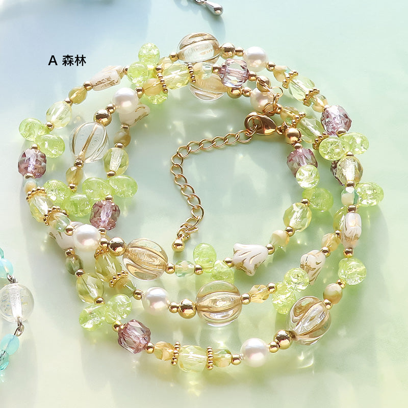 レシピNo.KR1226 チェコビーズの2wayアクセサリー2種