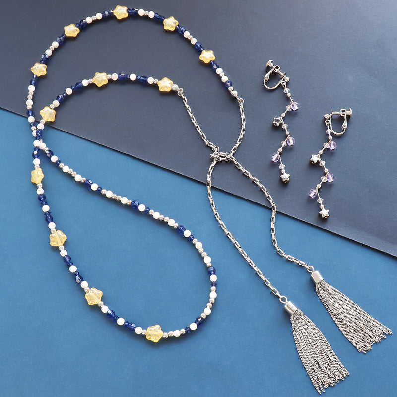 レシピNo.KR1232 チェコビーズのスターモチーフアクセサリー2種