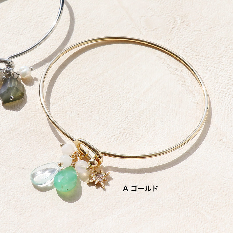 レシピNo.KR1234 天然石のワイヤーブレスレット2種