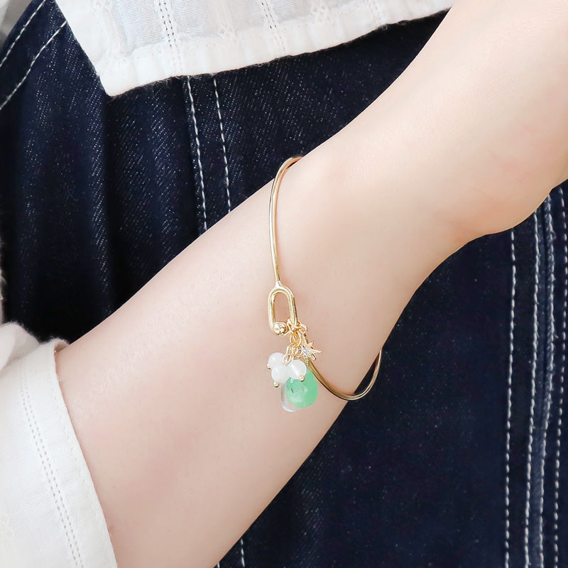 レシピNo.KR1234 天然石のワイヤーブレスレット2種