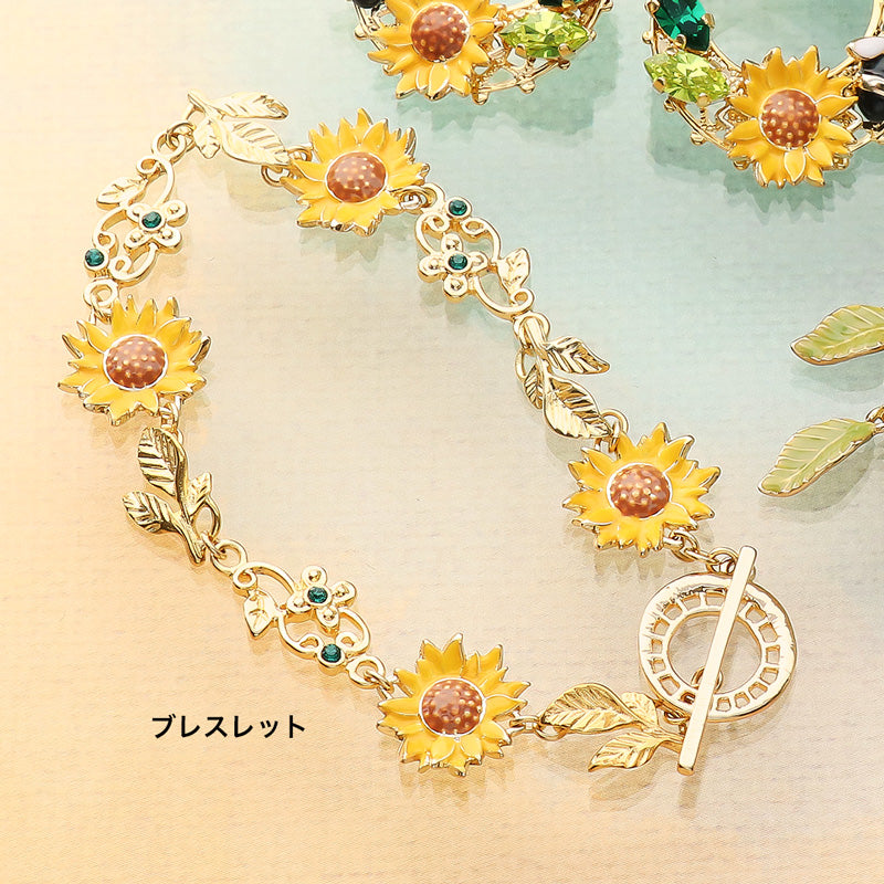 レシピNo.KR1236 チャームひまわりのアクセサリー3種