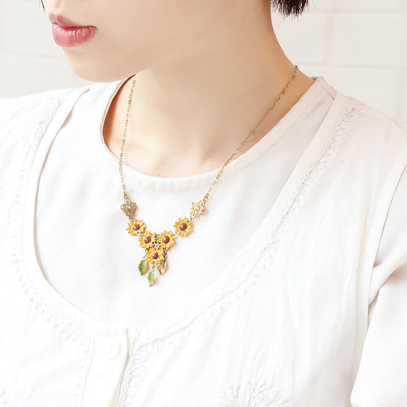 レシピNo.KR1236 チャームひまわりのアクセサリー3種