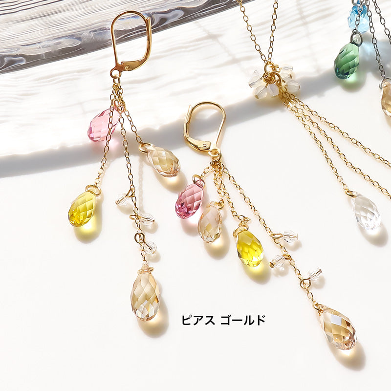 レシピNo.KR1238 貴和クリスタルのドロップフリンジアクセサリー2種