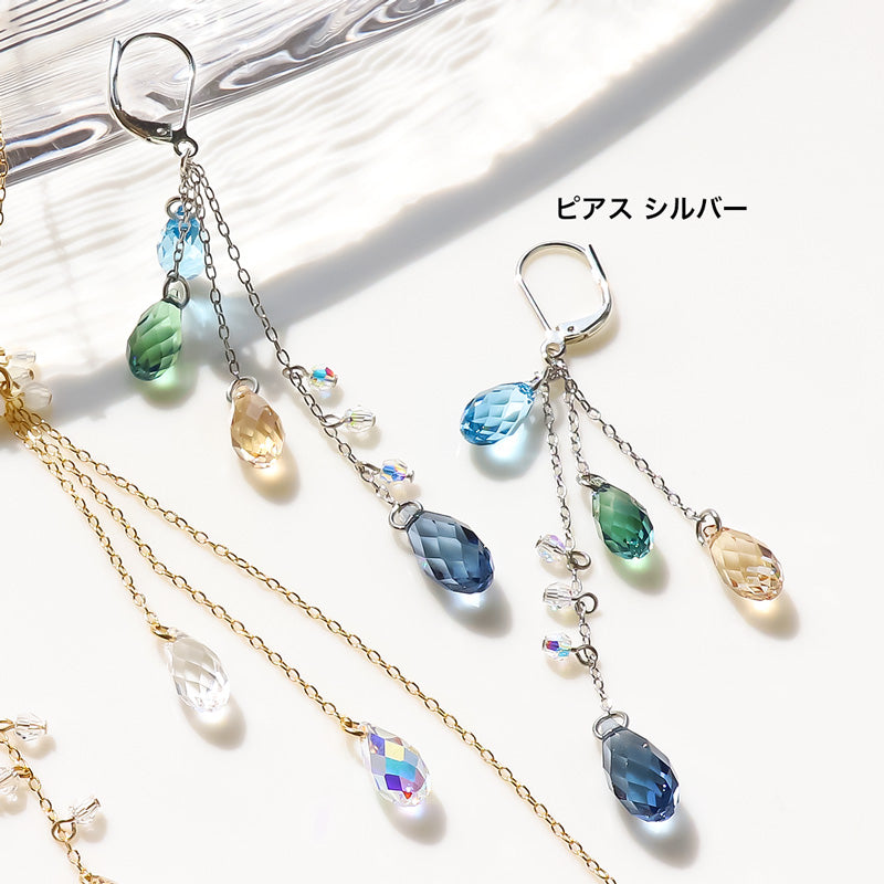 レシピNo.KR1238 貴和クリスタルのドロップフリンジアクセサリー2種