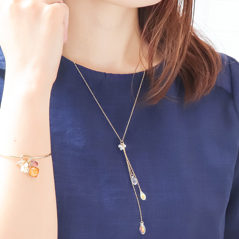 レシピNo.KR1238 貴和クリスタルのドロップフリンジアクセサリー2種
