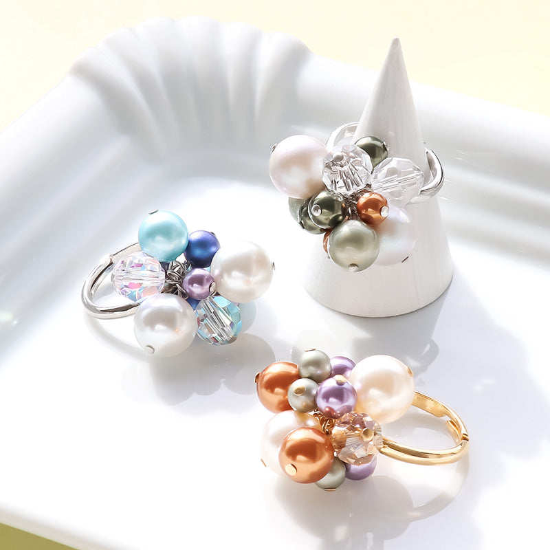Recipe No. KR1246 Crystal Pearl Sharp Ring