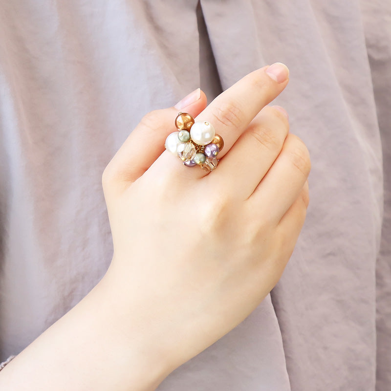 Recipe No. KR1246 Crystal Pearl Sharp Ring
