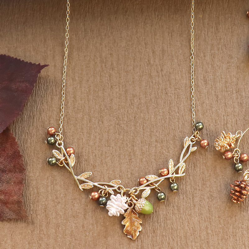 Recipe No. KR1248 Autumn charm pine cones & nut accessories 2 types