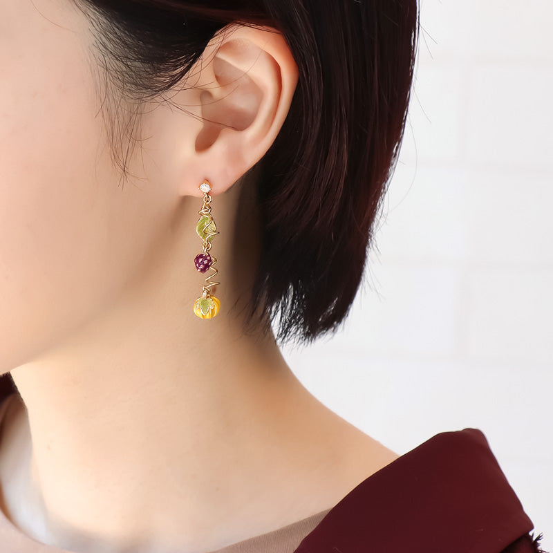 レシピNo.KR1249 秋チャームのハーベストイヤーアクセサリー3種