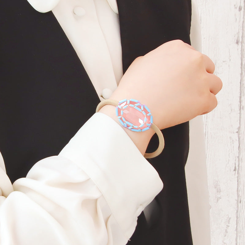 Recipe No.KR1332Kiwa crystalsjewel braided oval hair ties