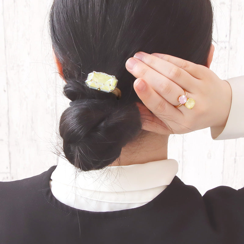 Recipe No.KR1333Kiwa crystalsjewel braided rectangle hair tie