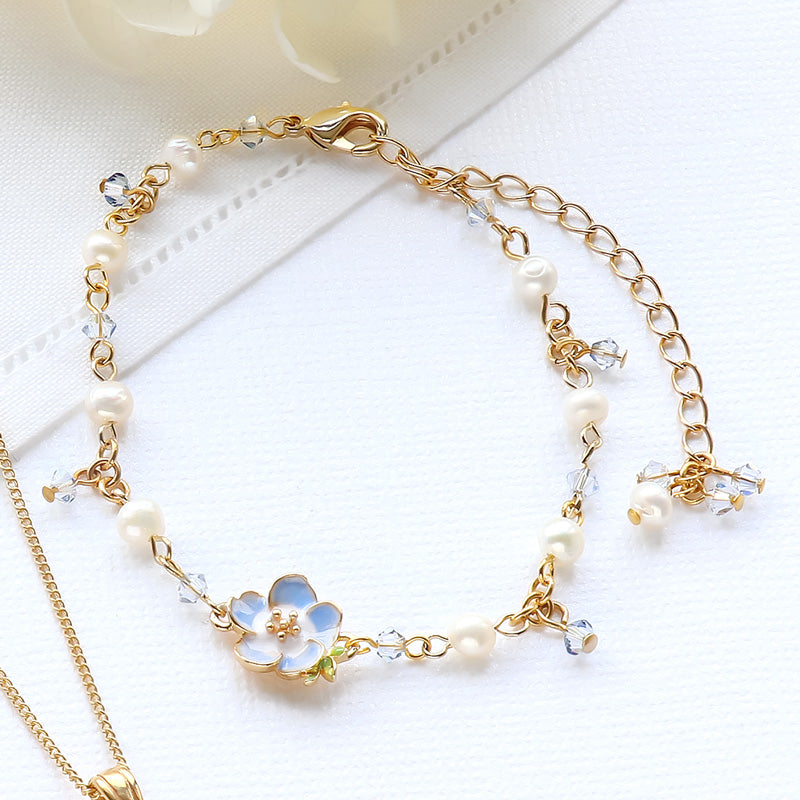 レシピNo.KR1337 チャームネモフィラのフェミニンテイストアクセサリー3種