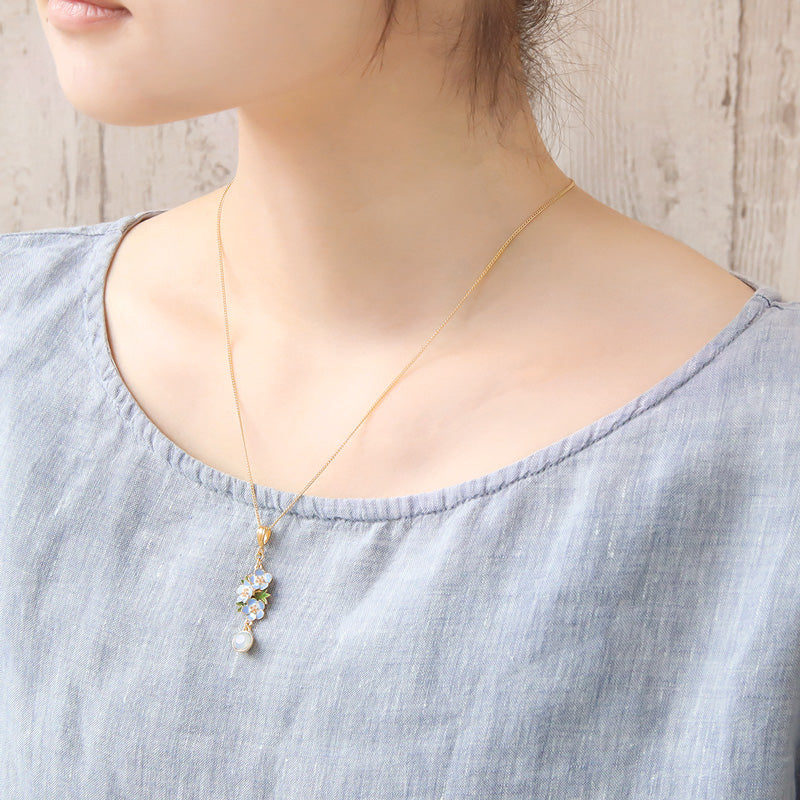 レシピNo.KR1337 チャームネモフィラのフェミニンテイストアクセサリー3種