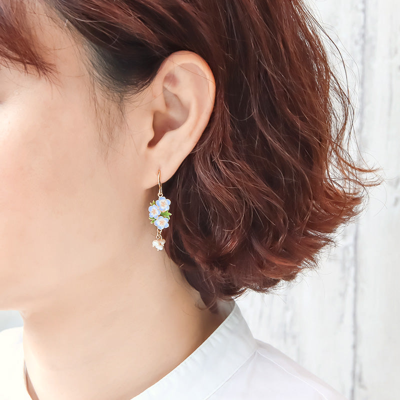 レシピNo.KR1337 チャームネモフィラのフェミニンテイストアクセサリー3種