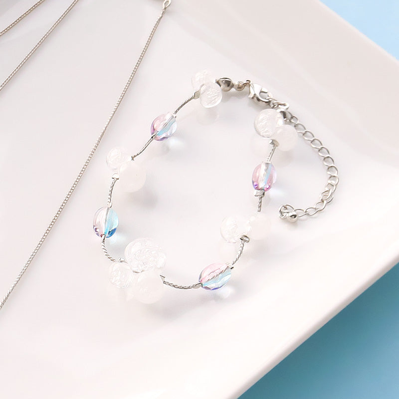 レシピNo.KR1339 アクリルナツメビーズのブルートーンアクセサリー3種