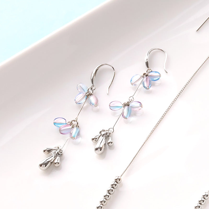 レシピNo.KR1339 アクリルナツメビーズのブルートーンアクセサリー3種