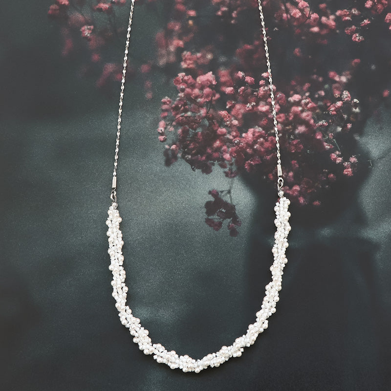 レシピNo.KR1341 ミニパールのスパイラルネックレス