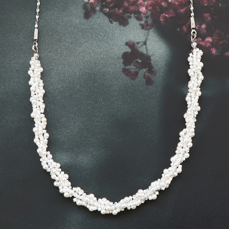 レシピNo.KR1341 ミニパールのスパイラルネックレス