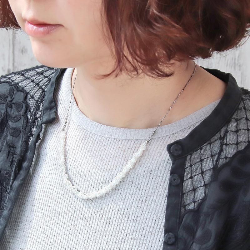 レシピNo.KR1341 ミニパールのスパイラルネックレス