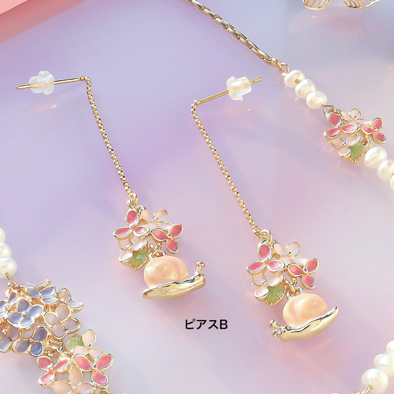 レシピNo.KR1342 チャームアナベルのピンクテイストアクセサリー3種
