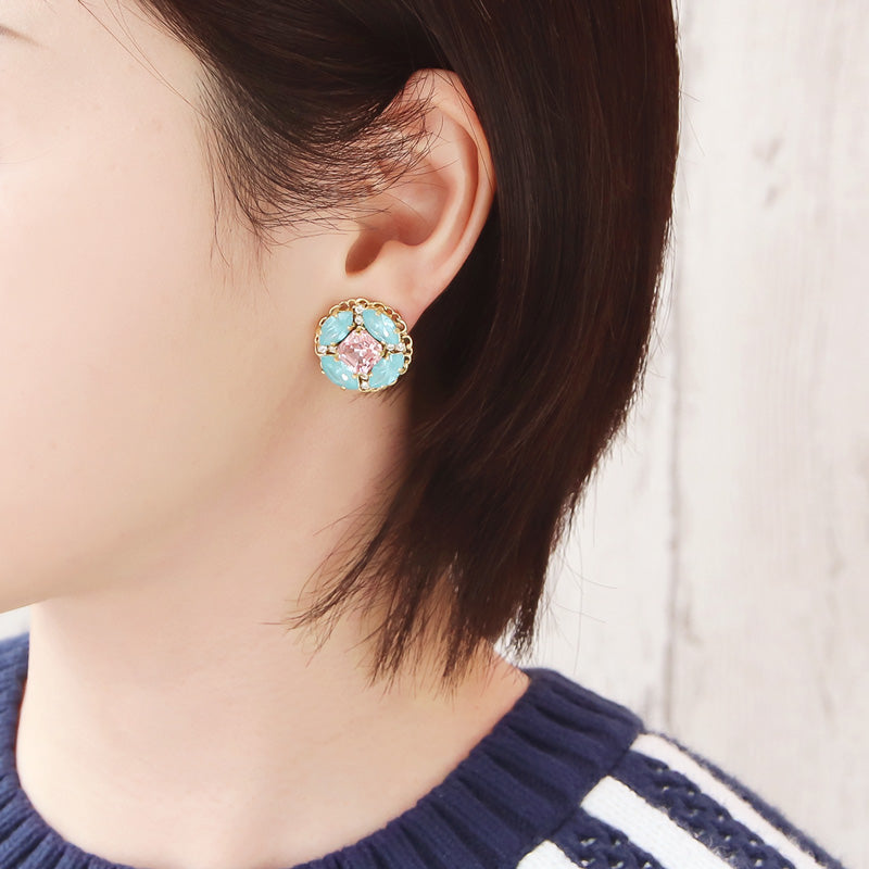 Recipe No.KR1356Kiwa crystals3 types of pastel POP bijou earrings