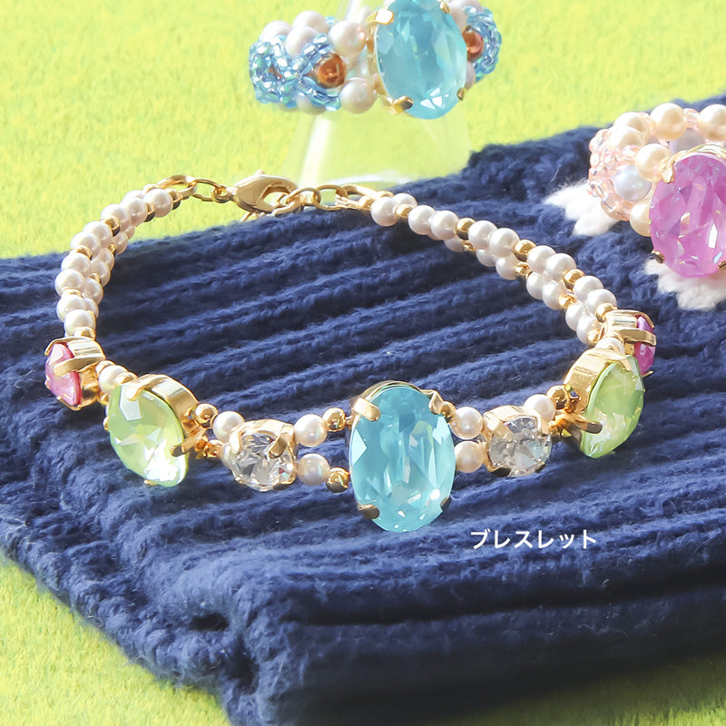 レシピNo.KR1357 貴和クリスタルのトロピカルアクセサリー2種