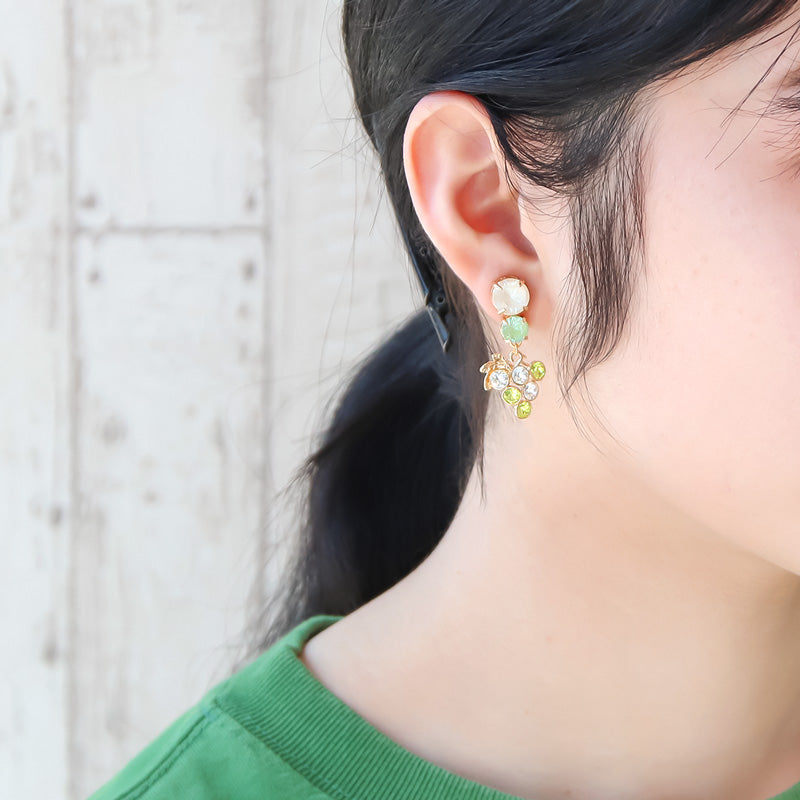 レシピNo.KR1360 貴和クリスタルのフルーツ&ベジタブルイヤーアクセサリー4種