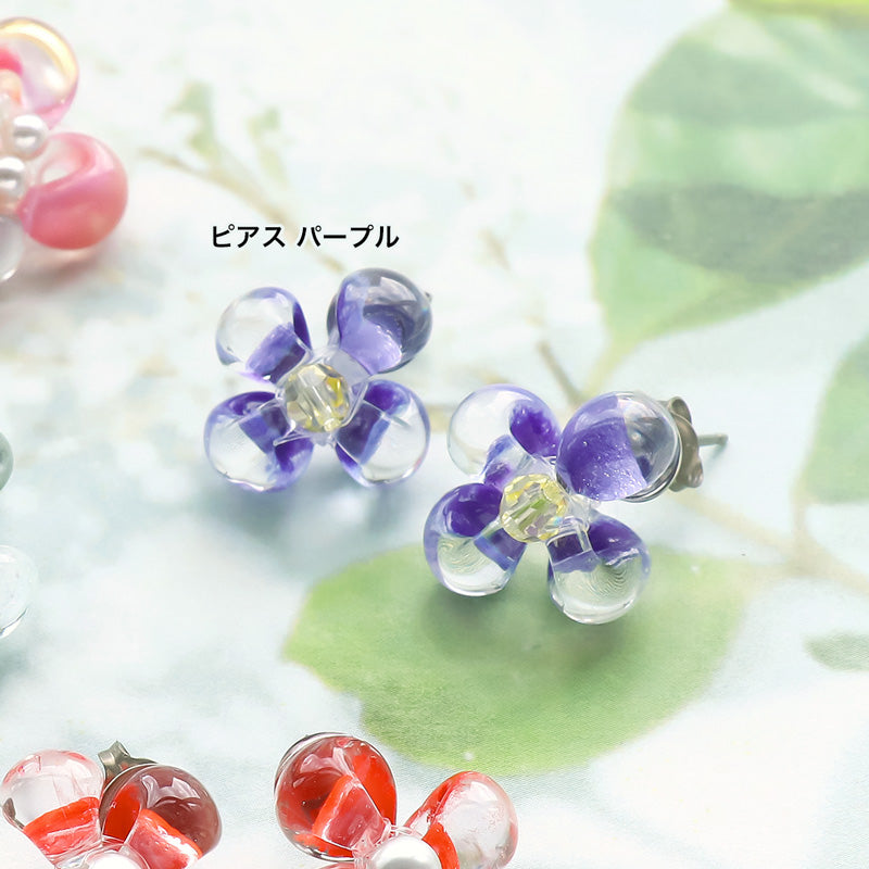 Recipe No.KR1374 Two types of teardrop bead flower accessories