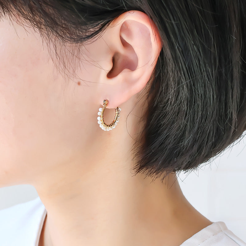 レシピNo.KR1377 天然石のワイヤーワークアクセサリー3種