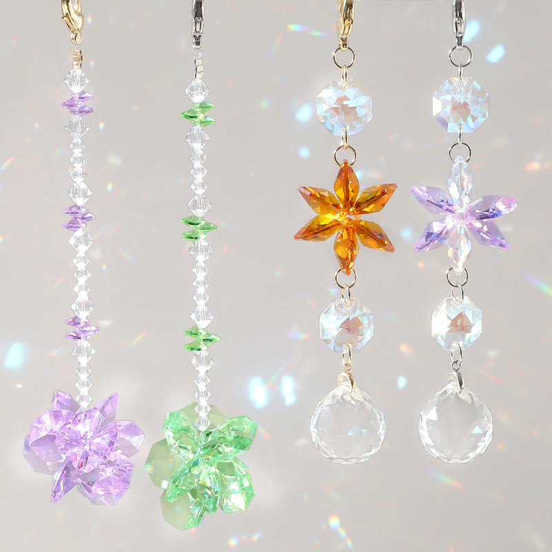 レシピNo.KR1418 貴和クリスタルのフラワーサンキャッチャー2種