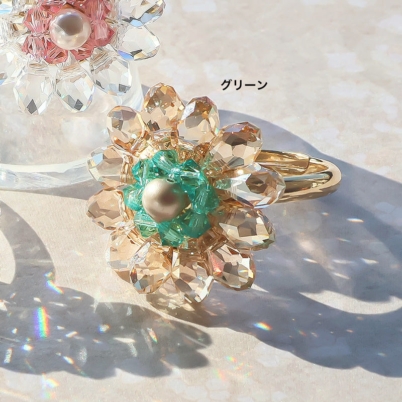 レシピNo.KR1419 貴和クリスタルのシャイニーフラワーリング