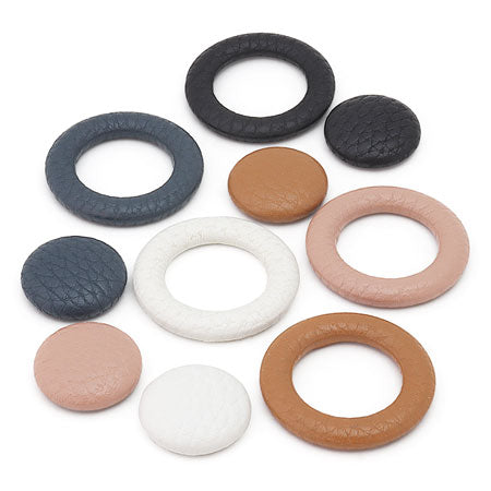 くるみパーツ ラウンド シュリンクレザー ホワイト【アウトレット】