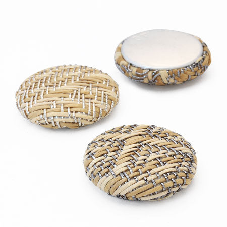 くるみパーツ ラウンド ラタン風ラメ ナチュラル/ガンメタ【アウトレット】