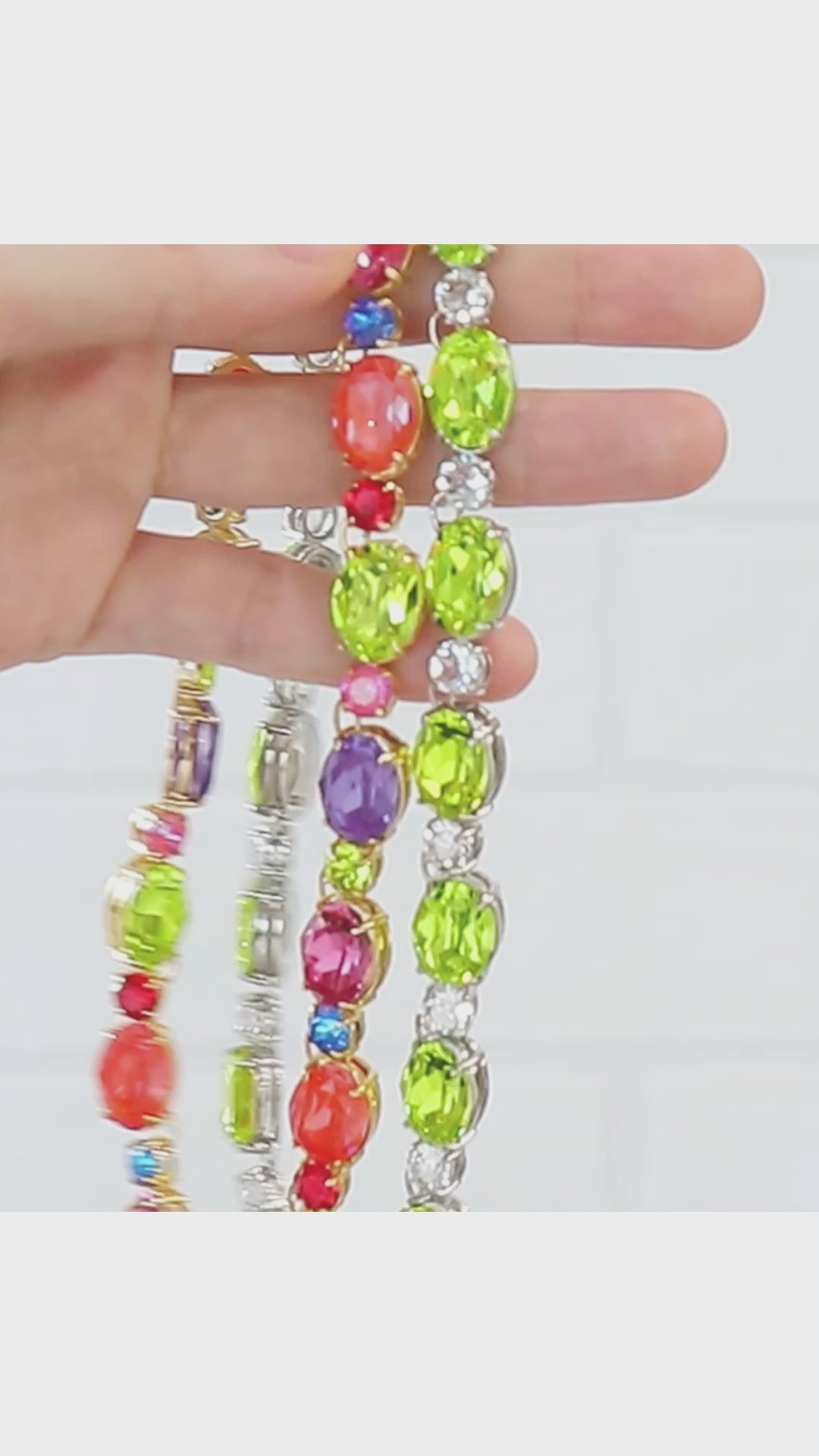Recipe No.KR0705 Kiwa crystal citrus green bijou stone necklace