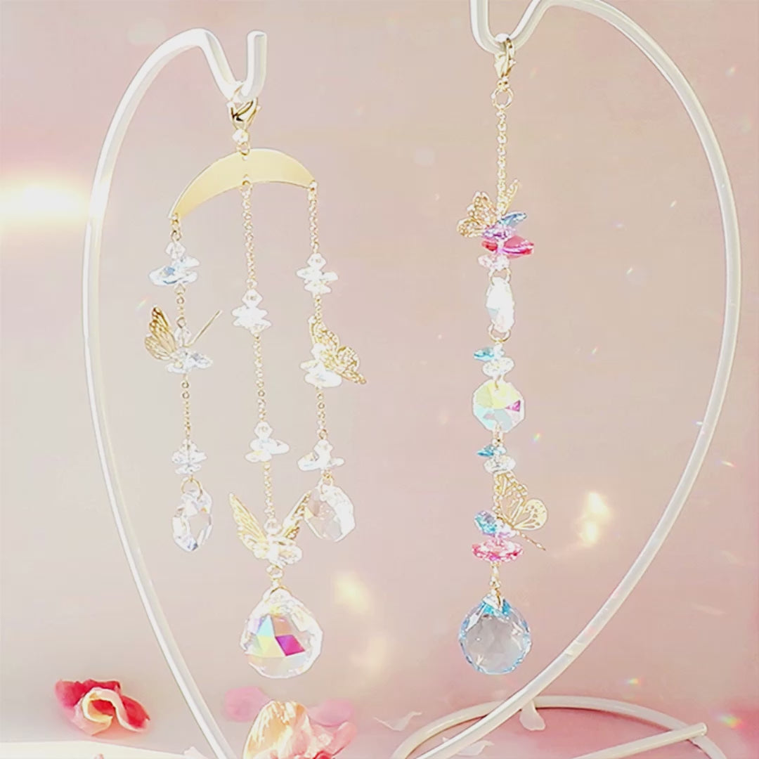 レシピNo.KR1116 クリスタルとエッチングパーツのバタフライサンキャッチャー2種